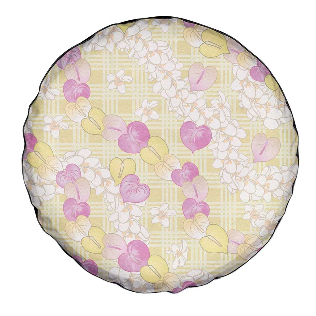 Anthurium Plumeria Lei Pastel Spare Tire Cover Yellow Hawaiian Splendid Palaka