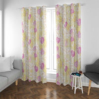 Anthurium Plumeria Lei Pastel Window Curtain Yellow Hawaiian Splendid Palaka