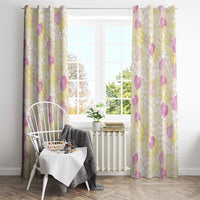 Anthurium Plumeria Lei Pastel Window Curtain Yellow Hawaiian Splendid Palaka
