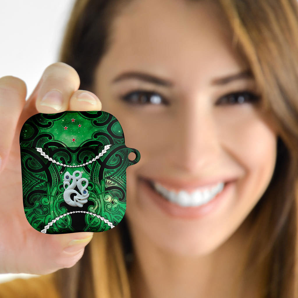 Maori Matariki Manaia Kakariki AirPods Case Maori Kowhaiwhai Pattern Galaxy LT01 - Polynesian Pride