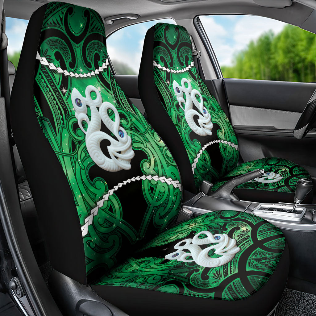 Maori Matariki Manaia Kakariki Car Seat Cover Maori Kowhaiwhai Pattern Galaxy