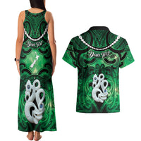 Personalised Maori Matariki Manaia Kakariki Couples Matching Tank Maxi Dress and Hawaiian Shirt Maori Kowhaiwhai Pattern Galaxy