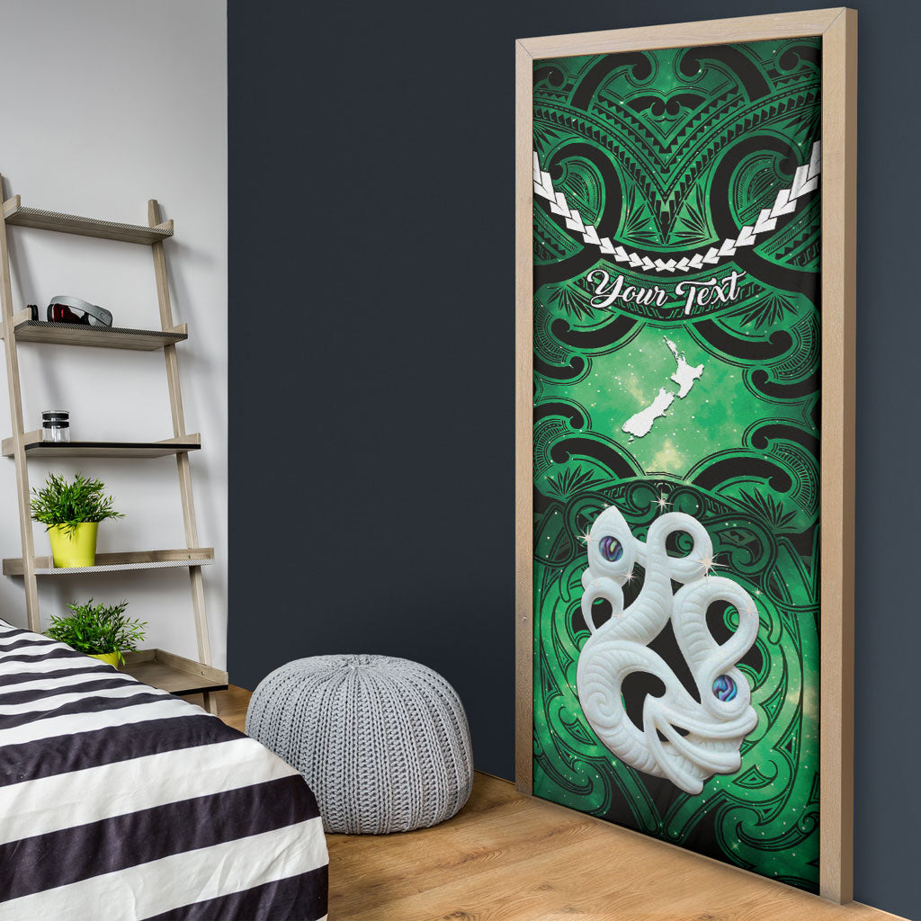 Personalised Maori Matariki Manaia Kakariki Door Cover Maori Kowhaiwhai Pattern Galaxy