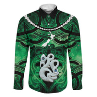 Personalised Maori Matariki Manaia Kakariki Family Matching Off Shoulder Maxi Dress and Hawaiian Shirt Maori Kowhaiwhai Pattern Galaxy