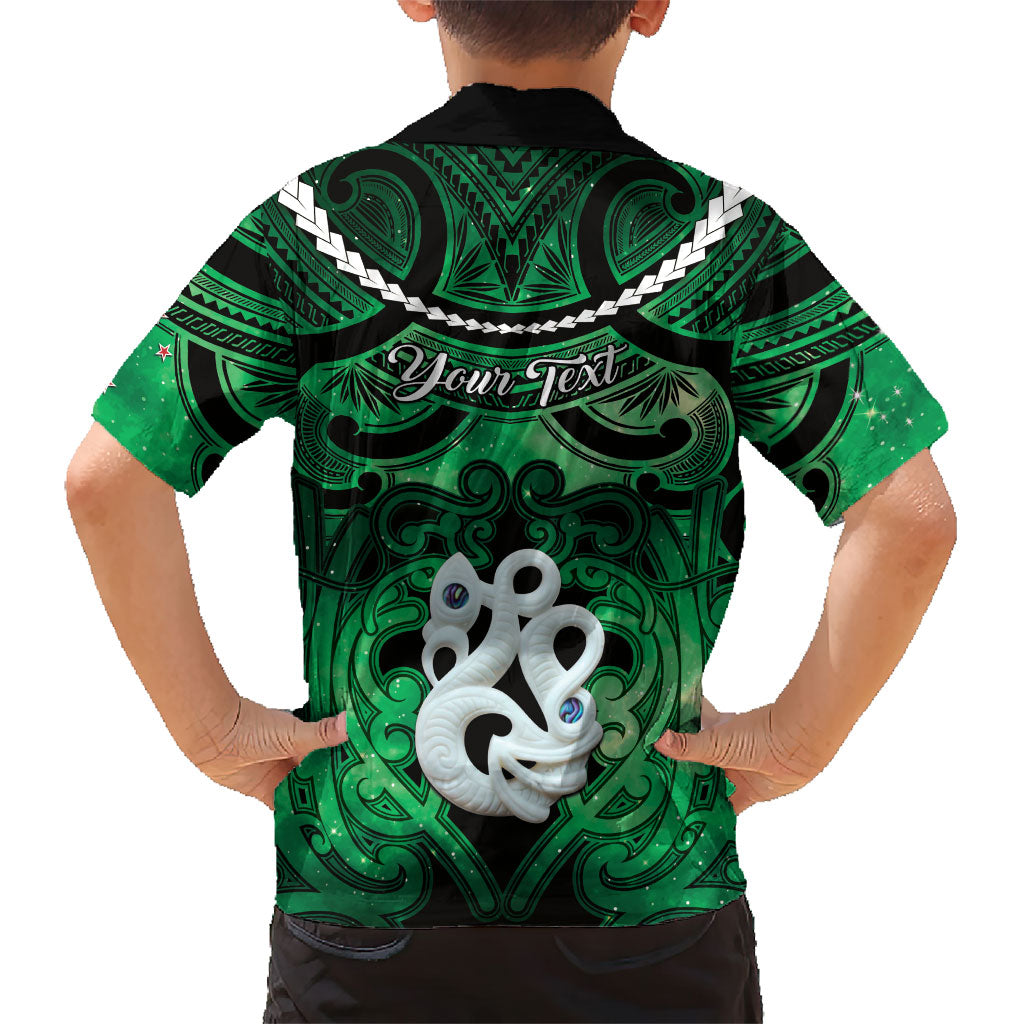 Personalised Maori Matariki Manaia Kakariki Family Matching Summer Maxi Dress and Hawaiian Shirt Maori Kowhaiwhai Pattern Galaxy
