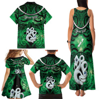 Personalised Maori Matariki Manaia Kakariki Family Matching Tank Maxi Dress and Hawaiian Shirt Maori Kowhaiwhai Pattern Galaxy