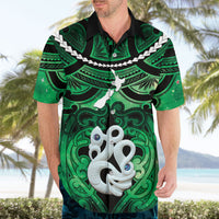 Personalised Maori Matariki Manaia Kakariki Hawaiian Shirt Maori Kowhaiwhai Pattern Galaxy