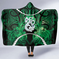 Maori Matariki Manaia Kakariki Hooded Blanket Maori Kowhaiwhai Pattern Galaxy