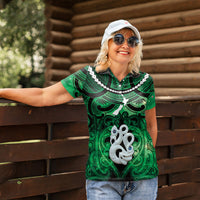 Personalised Maori Matariki Manaia Kakariki Women Polo Shirt Maori Kowhaiwhai Pattern Galaxy LT01 - Polynesian Pride