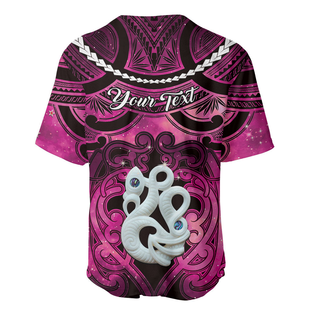 Personalised Maori Matariki Manaia Mawhero Baseball Jersey Maori Kowhaiwhai Pattern Galaxy LT01 - Polynesian Pride