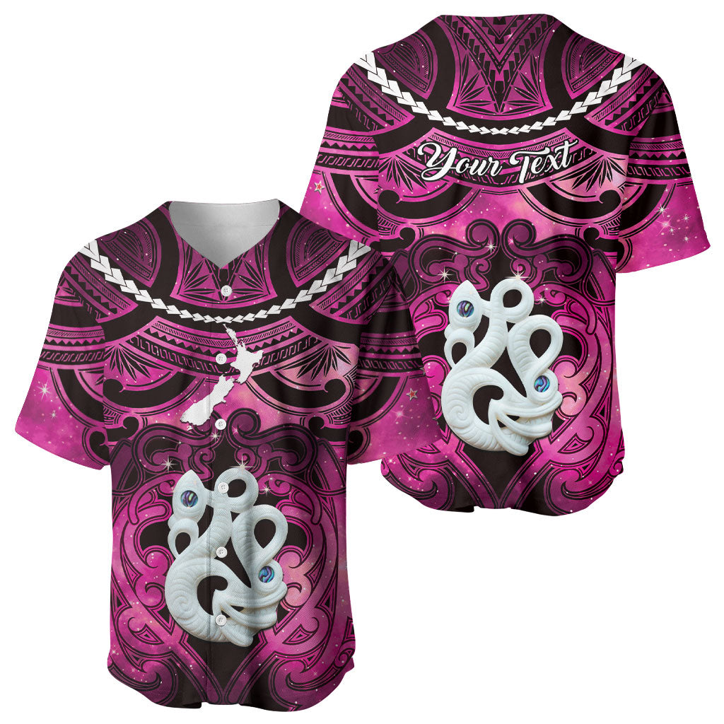 Personalised Maori Matariki Manaia Mawhero Baseball Jersey Maori Kowhaiwhai Pattern Galaxy LT01 - Polynesian Pride