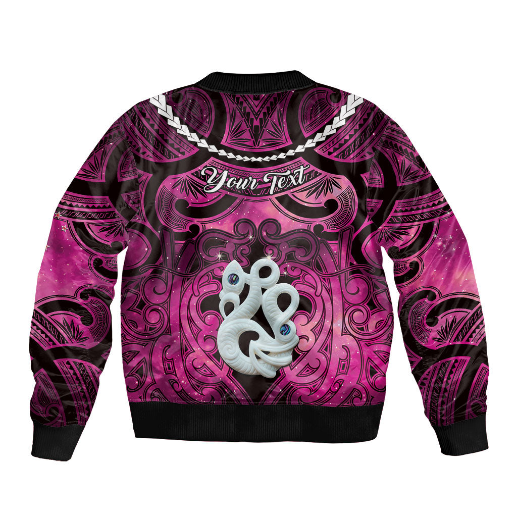 Personalised Maori Matariki Manaia Mawhero Bomber Jacket Maori Kowhaiwhai Pattern Galaxy