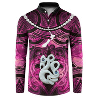Personalised Maori Matariki Manaia Mawhero Button Sweatshirt Maori Kowhaiwhai Pattern Galaxy