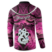 Personalised Maori Matariki Manaia Mawhero Button Sweatshirt Maori Kowhaiwhai Pattern Galaxy