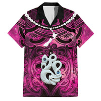 Personalised Maori Matariki Manaia Mawhero Family Matching Off The Shoulder Long Sleeve Dress and Hawaiian Shirt Maori Kowhaiwhai Pattern Galaxy