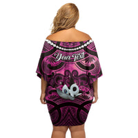 Personalised Maori Matariki Manaia Mawhero Family Matching Off Shoulder Short Dress and Hawaiian Shirt Maori Kowhaiwhai Pattern Galaxy