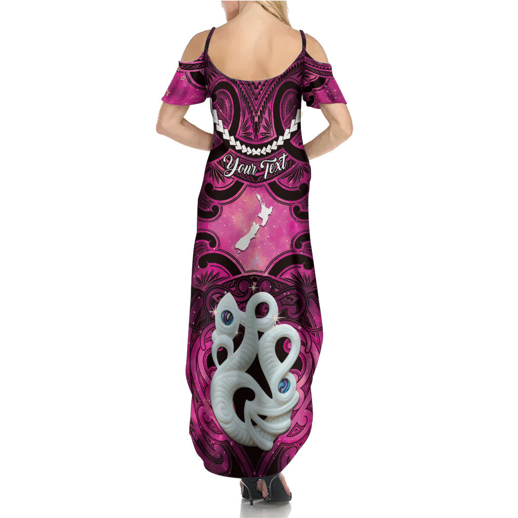 Personalised Maori Matariki Manaia Mawhero Family Matching Summer Maxi Dress and Hawaiian Shirt Maori Kowhaiwhai Pattern Galaxy