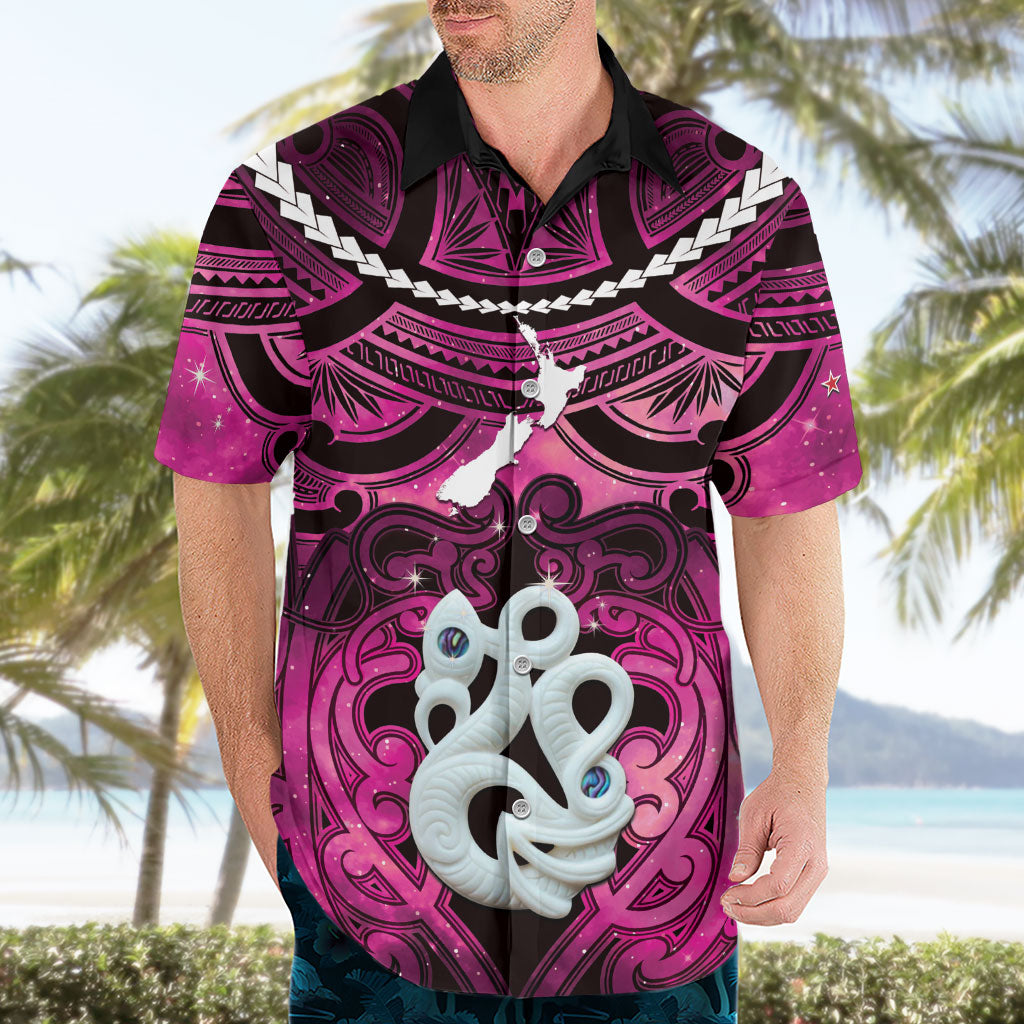 Personalised Maori Matariki Manaia Mawhero Hawaiian Shirt Maori Kowhaiwhai Pattern Galaxy LT01 - Polynesian Pride