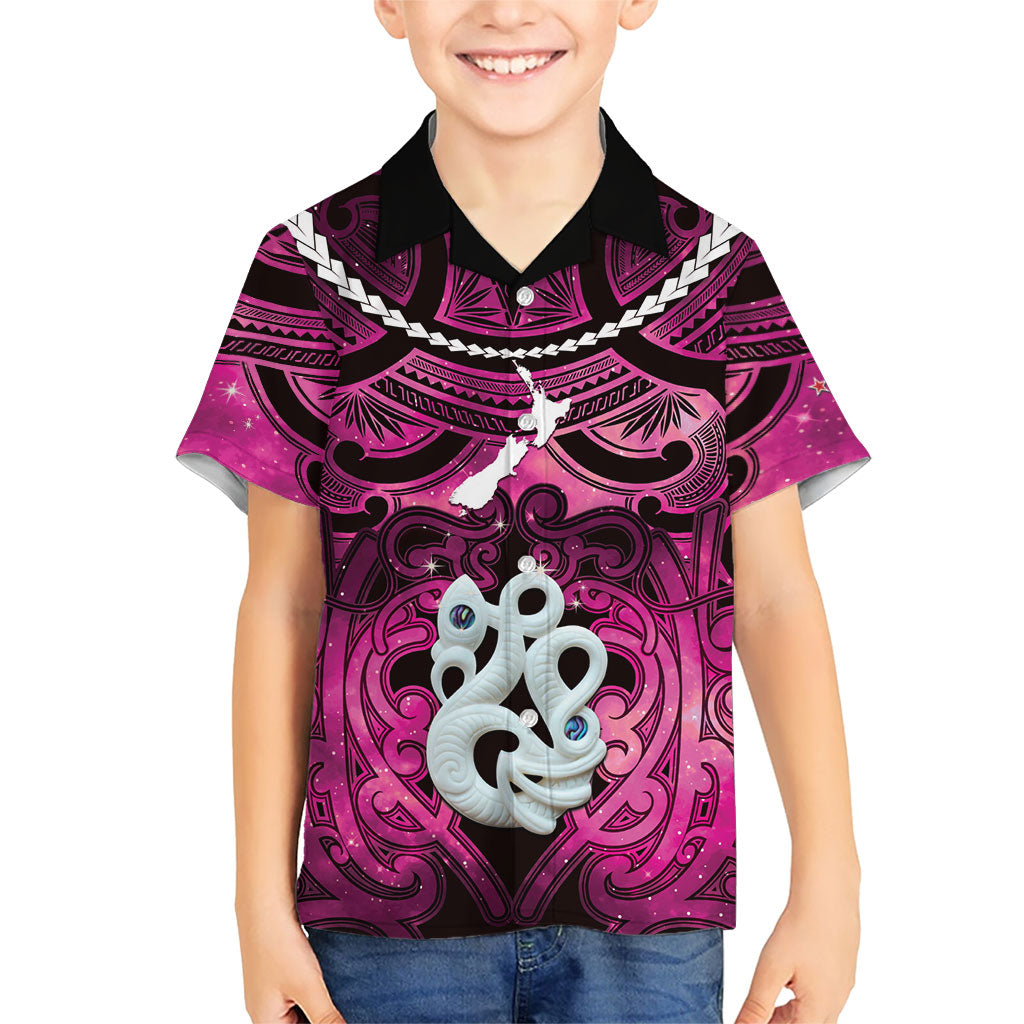 Personalised Maori Matariki Manaia Mawhero Hawaiian Shirt Maori Kowhaiwhai Pattern Galaxy LT01 - Polynesian Pride
