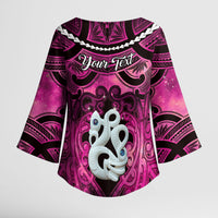 Personalised Maori Matariki Manaia Mawhero Kimono Sleeve Blouse Maori Kowhaiwhai Pattern Galaxy