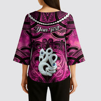 Personalised Maori Matariki Manaia Mawhero Kimono Sleeve Blouse Maori Kowhaiwhai Pattern Galaxy