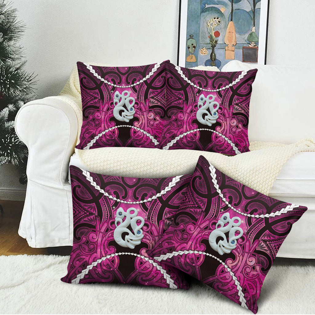 Maori Matariki Manaia Mawhero Pillow Cover Maori Kowhaiwhai Pattern Galaxy