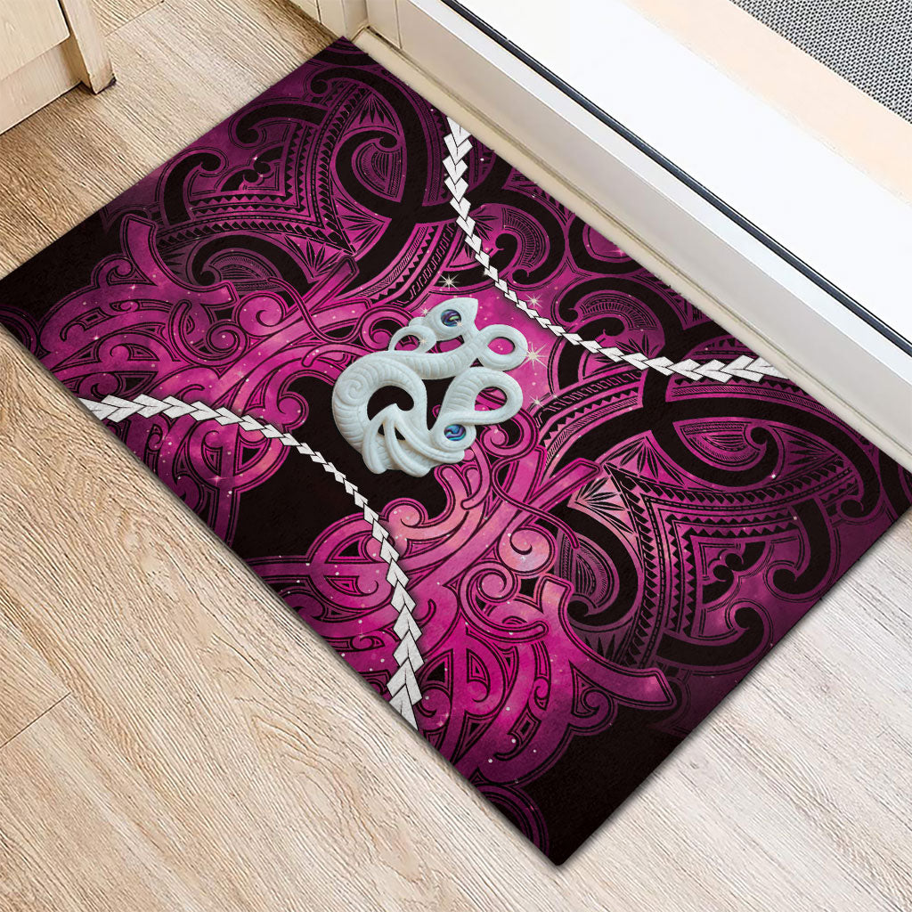 Maori Matariki Manaia Mawhero Rubber Doormat Maori Kowhaiwhai Pattern Galaxy LT01 - Polynesian Pride