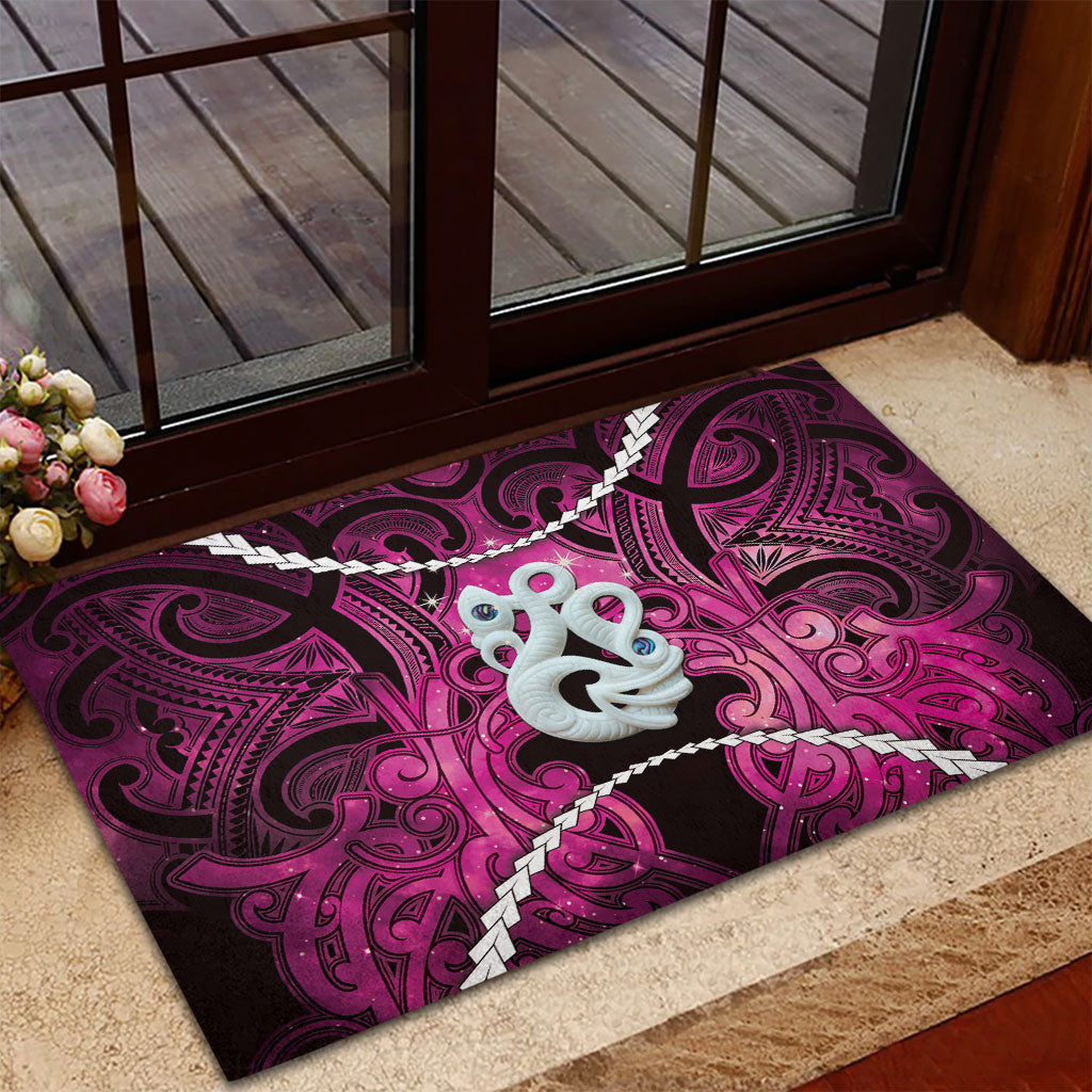 Maori Matariki Manaia Mawhero Rubber Doormat Maori Kowhaiwhai Pattern Galaxy LT01 - Polynesian Pride