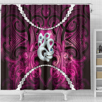 Maori Matariki Manaia Mawhero Shower Curtain Maori Kowhaiwhai Pattern Galaxy