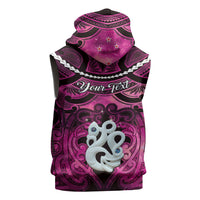 Personalised Maori Matariki Manaia Mawhero Sleeveless Zip Hoodie Maori Kowhaiwhai Pattern Galaxy LT01 - Polynesian Pride