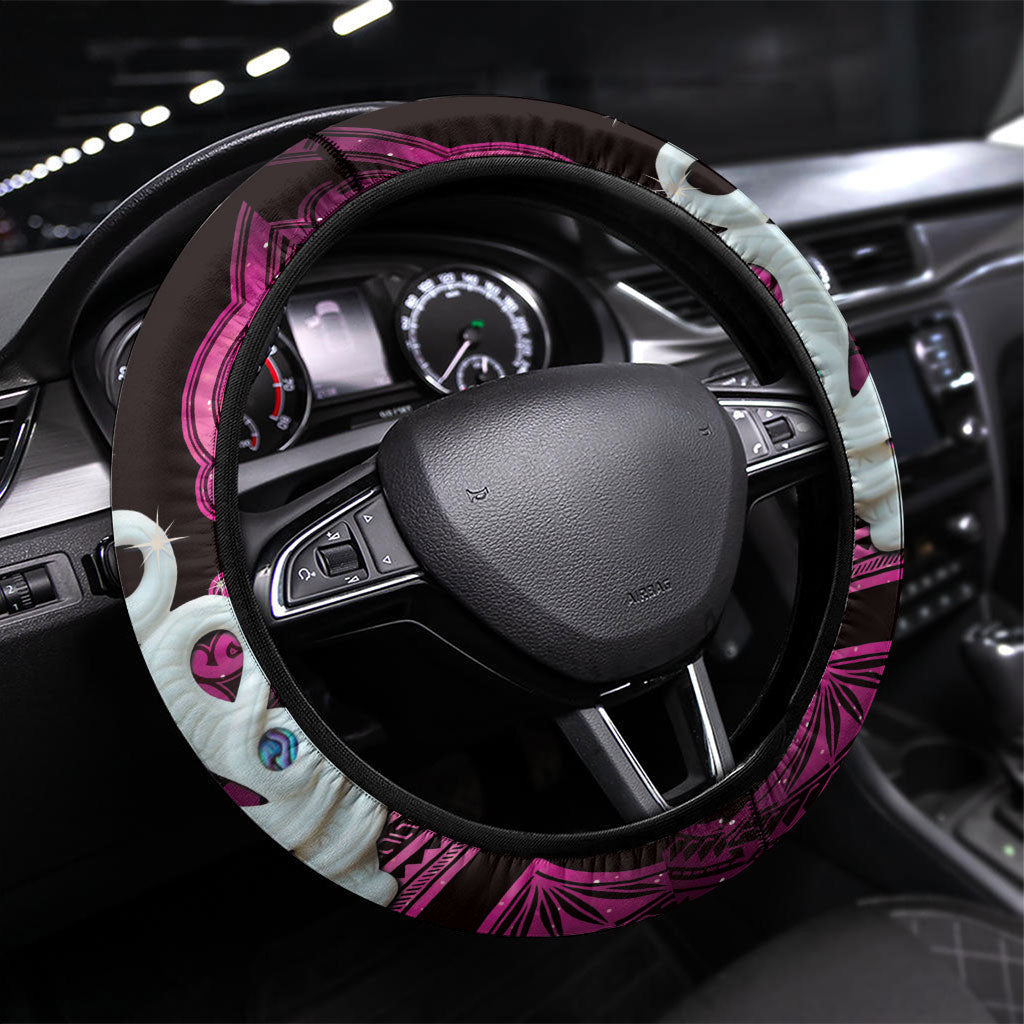 Maori Matariki Manaia Mawhero Steering Wheel Cover Maori Kowhaiwhai Pattern Galaxy