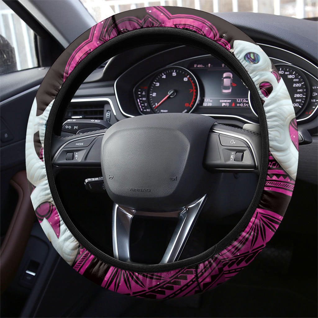 Maori Matariki Manaia Mawhero Steering Wheel Cover Maori Kowhaiwhai Pattern Galaxy