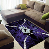 Maori Matariki Manaia Waiporoporo Area Rug Maori Kowhaiwhai Pattern Galaxy