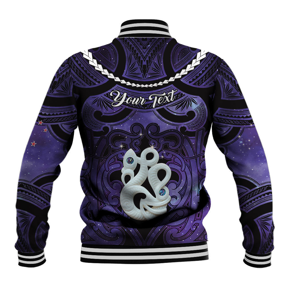 Personalised Maori Matariki Manaia Waiporoporo Baseball Jacket Maori Kowhaiwhai Pattern Galaxy LT01 - Polynesian Pride
