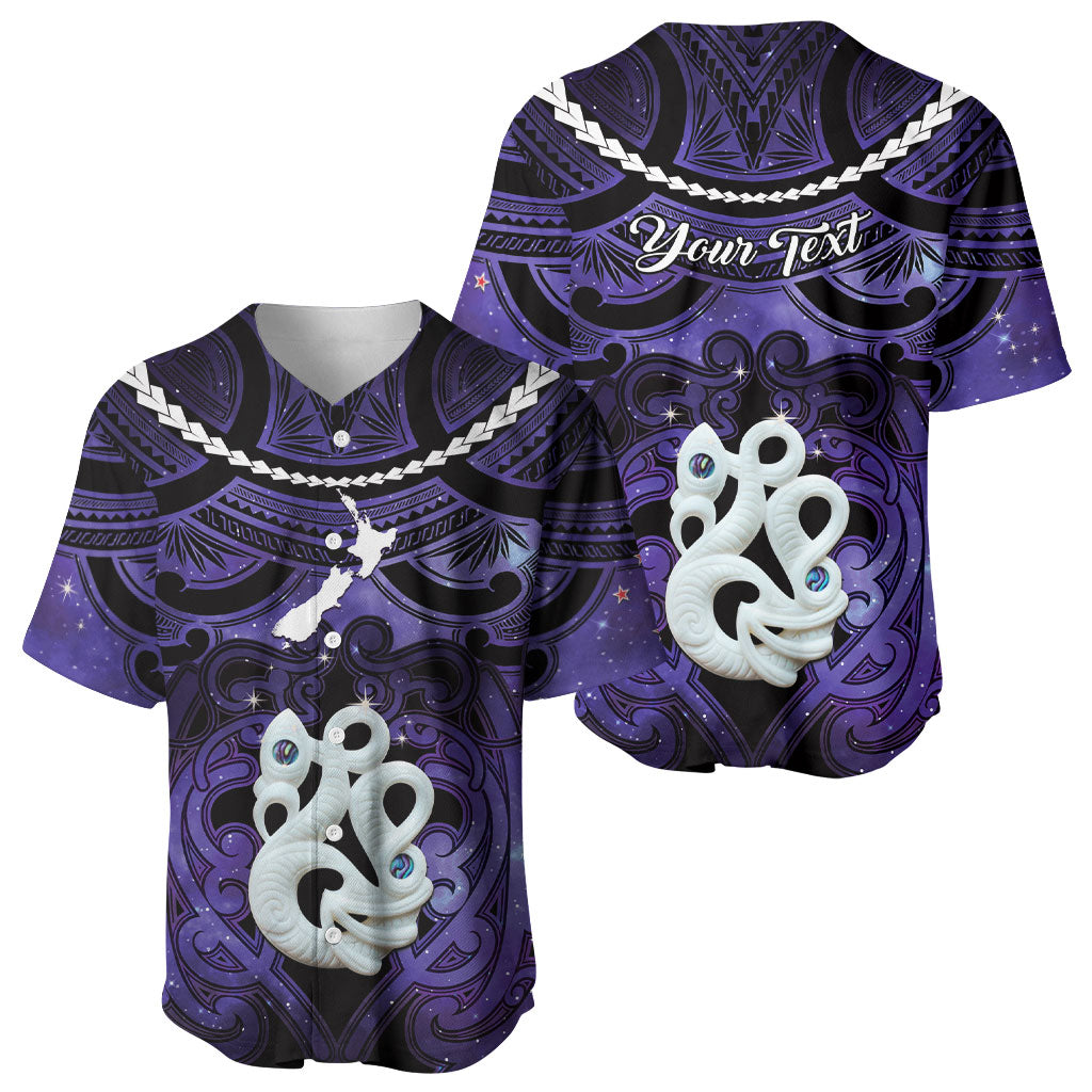 Personalised Maori Matariki Manaia Waiporoporo Baseball Jersey Maori Kowhaiwhai Pattern Galaxy
