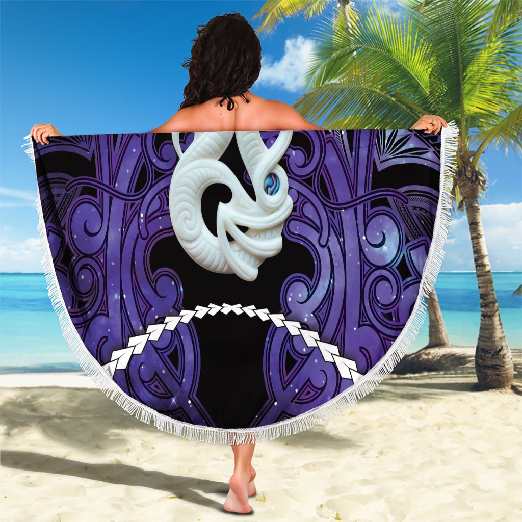 Maori Matariki Manaia Waiporoporo Beach Blanket Maori Kowhaiwhai Pattern Galaxy LT01 - Polynesian Pride