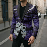 Personalised Maori Matariki Manaia Waiporoporo Blazer Maori Kowhaiwhai Pattern Galaxy LT01 - Polynesian Pride