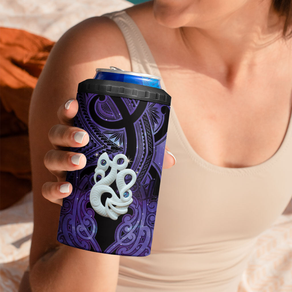 Personalised Maori Matariki Manaia Waiporoporo 4 in 1 Can Cooler Tumbler Maori Kowhaiwhai Pattern Galaxy
