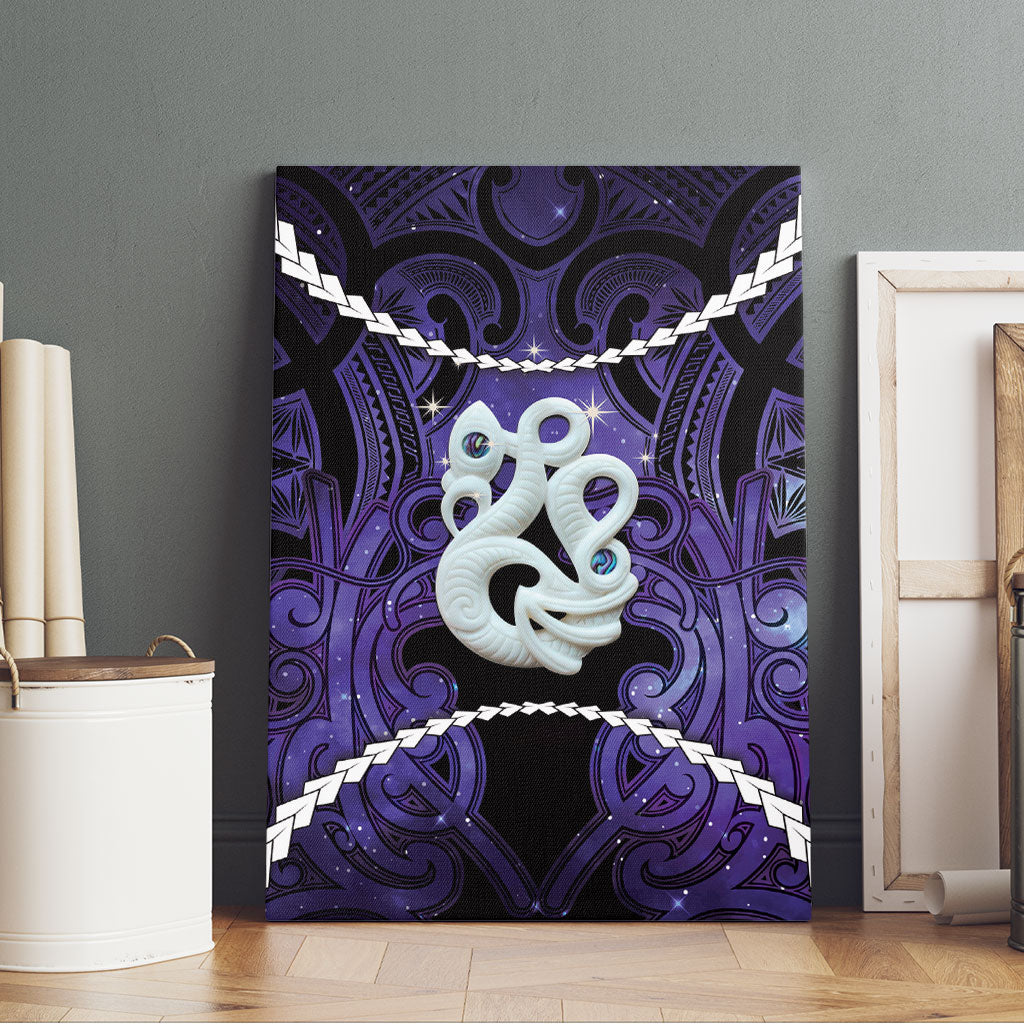 Maori Matariki Manaia Waiporoporo Canvas Wall Art Maori Kowhaiwhai Pattern Galaxy