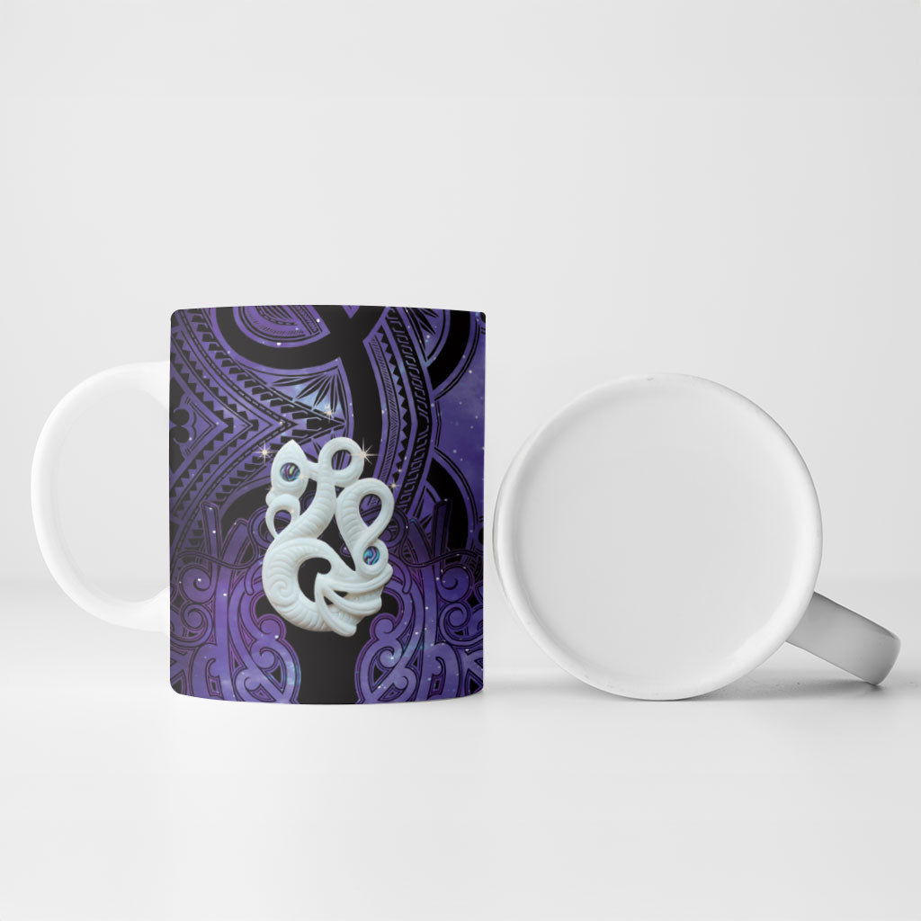 Personalised Maori Matariki Manaia Waiporoporo Ceramic Mug Maori Kowhaiwhai Pattern Galaxy