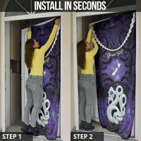 Personalised Maori Matariki Manaia Waiporoporo Door Cover Maori Kowhaiwhai Pattern Galaxy