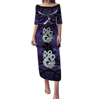 Personalised Maori Matariki Manaia Waiporoporo Family Matching Puletasi and Hawaiian Shirt Maori Kowhaiwhai Pattern Galaxy