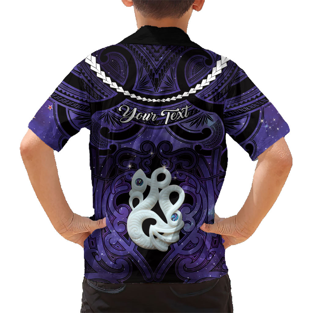 Personalised Maori Matariki Manaia Waiporoporo Kid Hawaiian Shirt Maori Kowhaiwhai Pattern Galaxy LT01 - Polynesian Pride