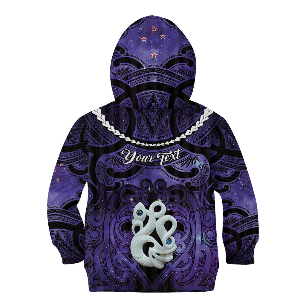 Personalised Maori Matariki Manaia Waiporoporo Kid Hoodie Maori Kowhaiwhai Pattern Galaxy LT01 - Polynesian Pride