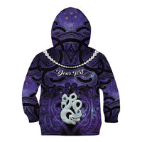 Personalised Maori Matariki Manaia Waiporoporo Kid Hoodie Maori Kowhaiwhai Pattern Galaxy LT01 - Polynesian Pride