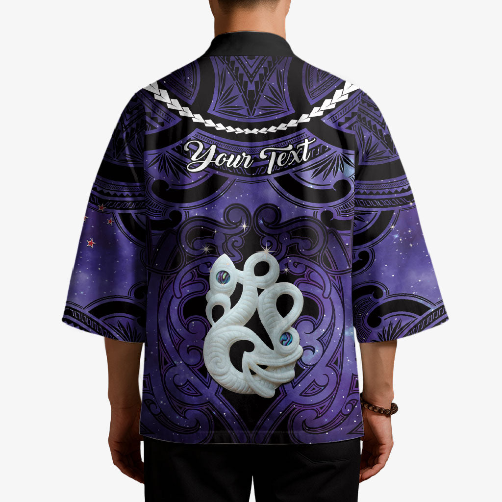 Personalised Maori Matariki Manaia Waiporoporo Kimono Maori Kowhaiwhai Pattern Galaxy