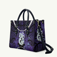 Maori Matariki Manaia Waiporoporo Leather Bag Maori Kowhaiwhai Pattern Galaxy LT01 Purple - Polynesian Pride
