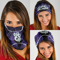 Maori Matariki Manaia Waiporoporo Neck Gaiter Maori Kowhaiwhai Pattern Galaxy