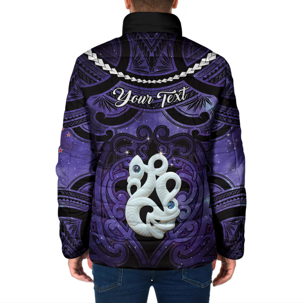 Personalised Maori Matariki Manaia Waiporoporo Padded Jacket Maori Kowhaiwhai Pattern Galaxy