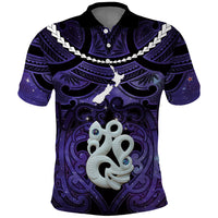Personalised Maori Matariki Manaia Waiporoporo Polo Shirt Maori Kowhaiwhai Pattern Galaxy